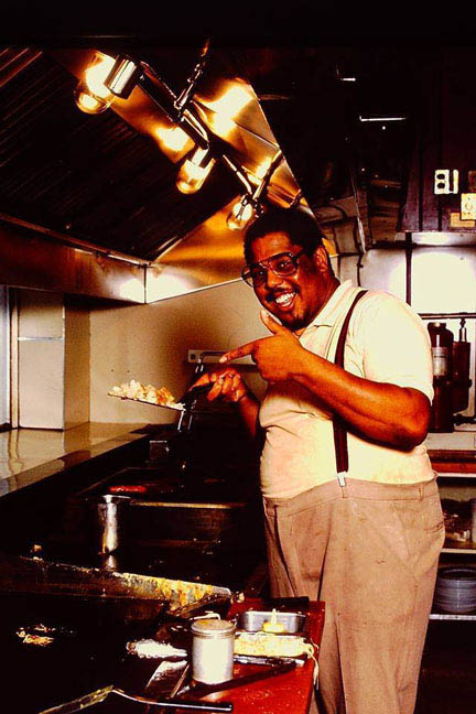 CHARCOAL PIT Cook Jimmy Blunt on Maryland AVE circa 1970s