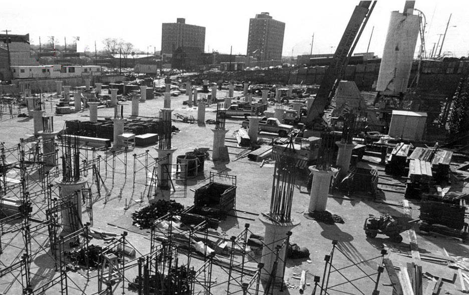 Carvel State Office Building under construction in Wilmington February 1975