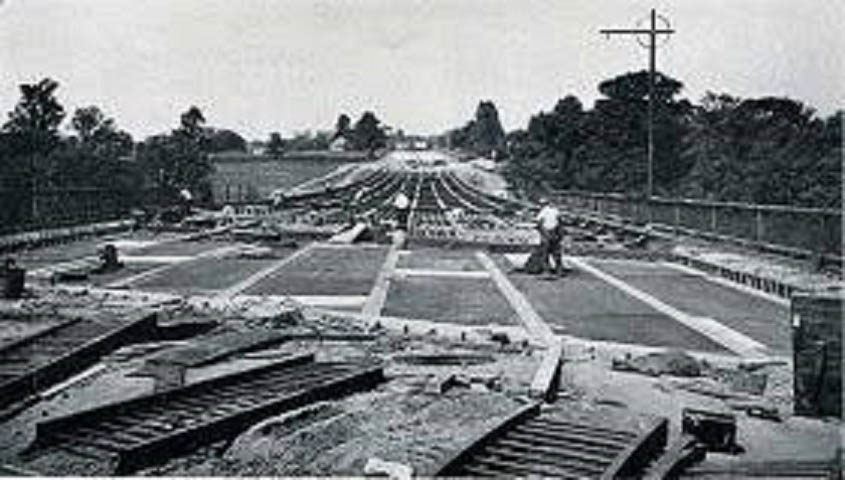 Construction of the Kirkwood Highway Bridge over the Red Clay Creek in Prices Croner area WILM DE CIRCA