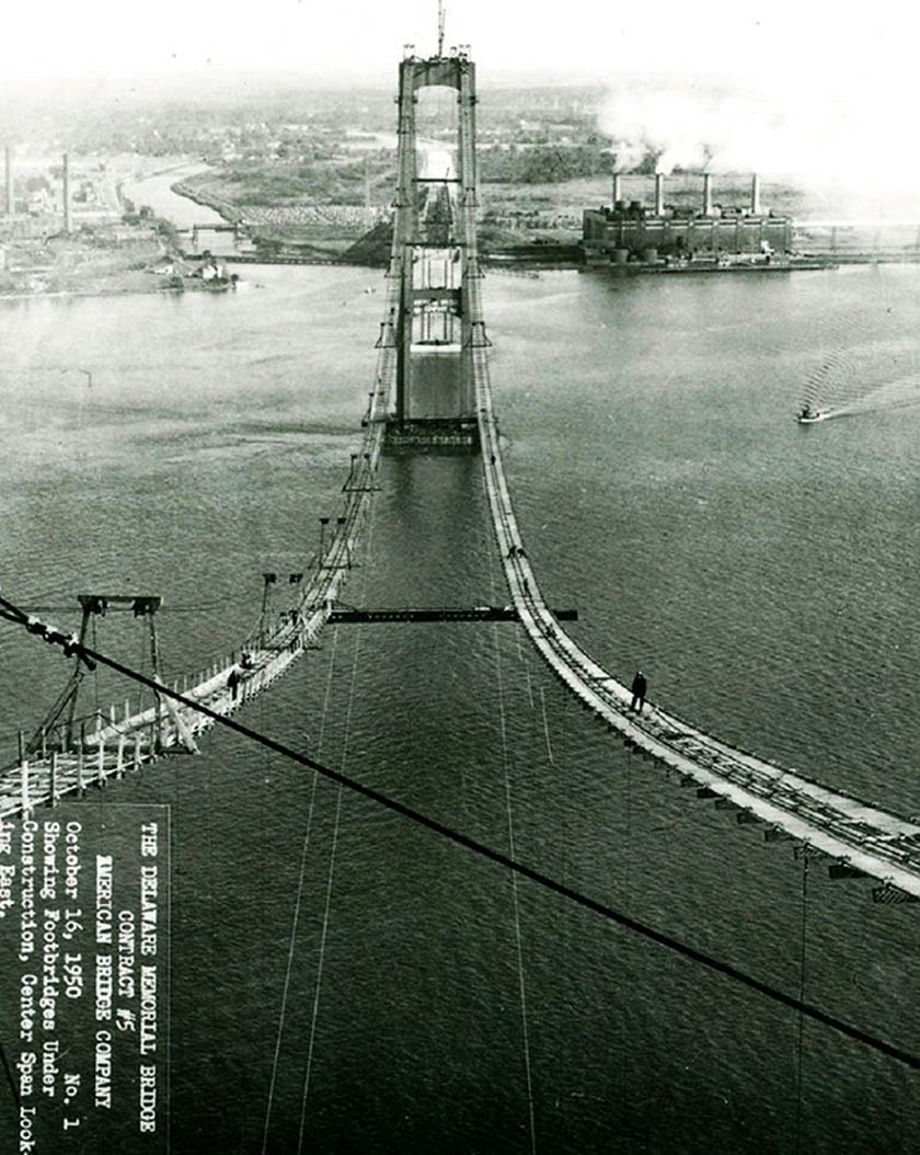 DELAWARE MEMORIAL BRIDGE CONSTRUCTION IN THE 1950 - B