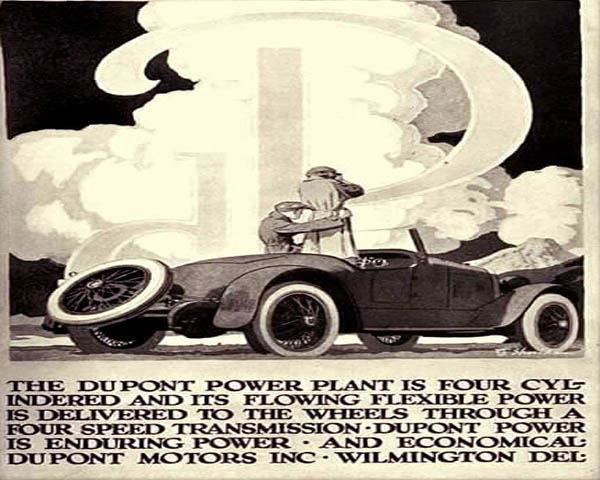 DUPONT MOTORS ADVERTISEMENT IN DELAWARE BETWEEN 1919-1931