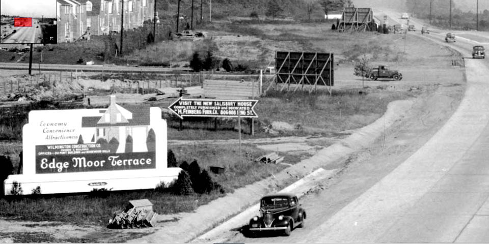 Edgemoor Terrance construction sign in Claymont DE October 23th 1940