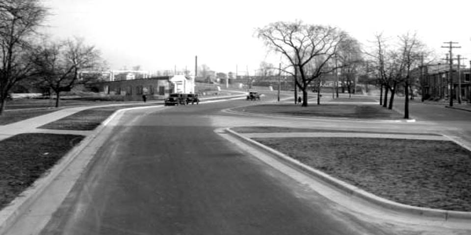 Eleventh Street showing Church and Spruce Street approaches to Eleventh Street Bridge Wilmington DE 12-18-1934