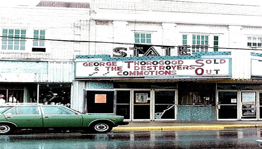 George Thorogood band playing at the State Theater on Main Street in Newark DE circa late 1970s or early 1980s