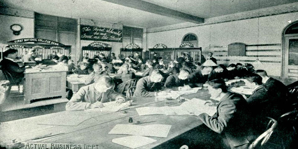 Goldey Business College Business Class in Delaware 1898