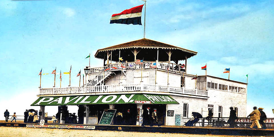Horn Pavilion PIER located on the Rehoboth Beach boardwalk around 1910
