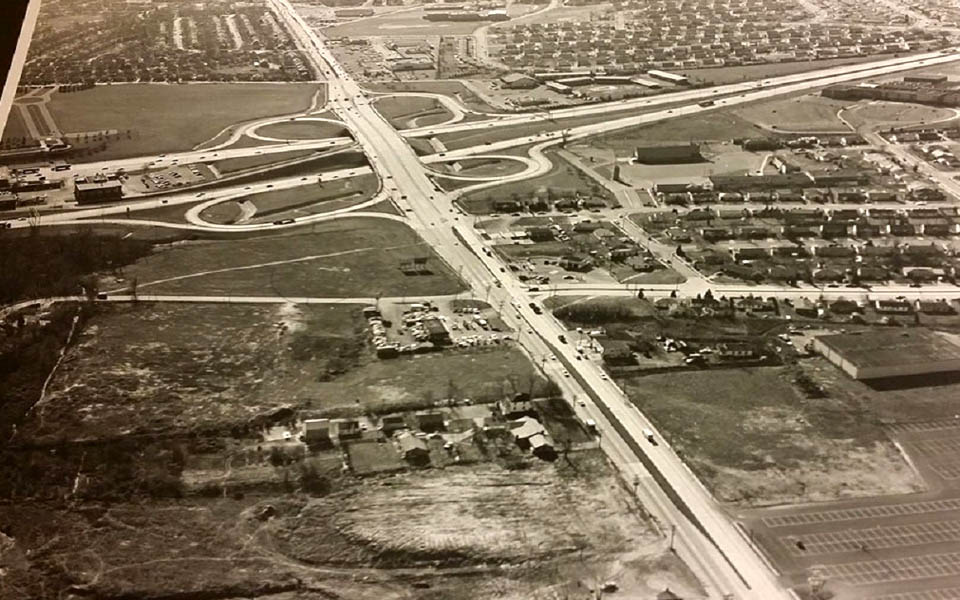 I-295 New Castle Avenue interchange - Top left is Collins Park - De la Warr High is to the far right 1-2-1973