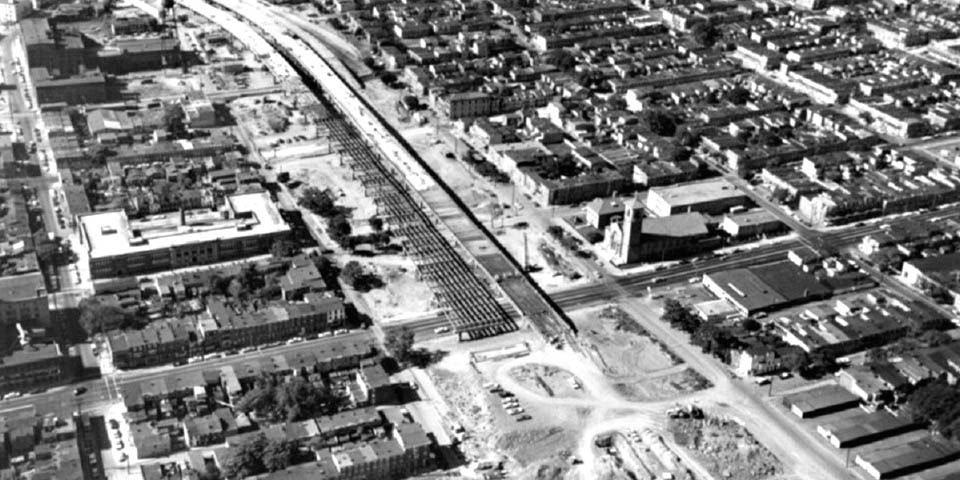 I-95 construction near St Pauls Church in Wilmington DE September 1965