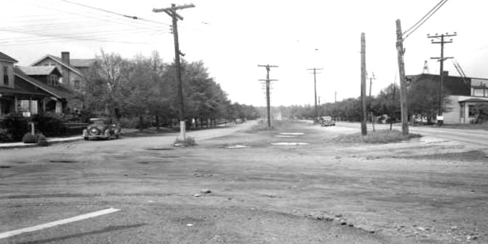 Kirkwood Highway in Elsmere DE looking toward Prices Corner DE 1938