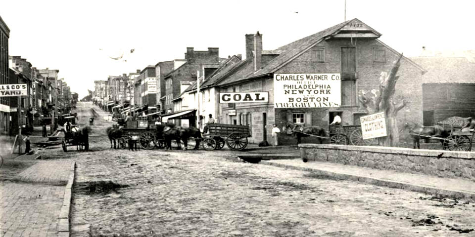 Market Street from the wharf in Wilmington Delaware 1867