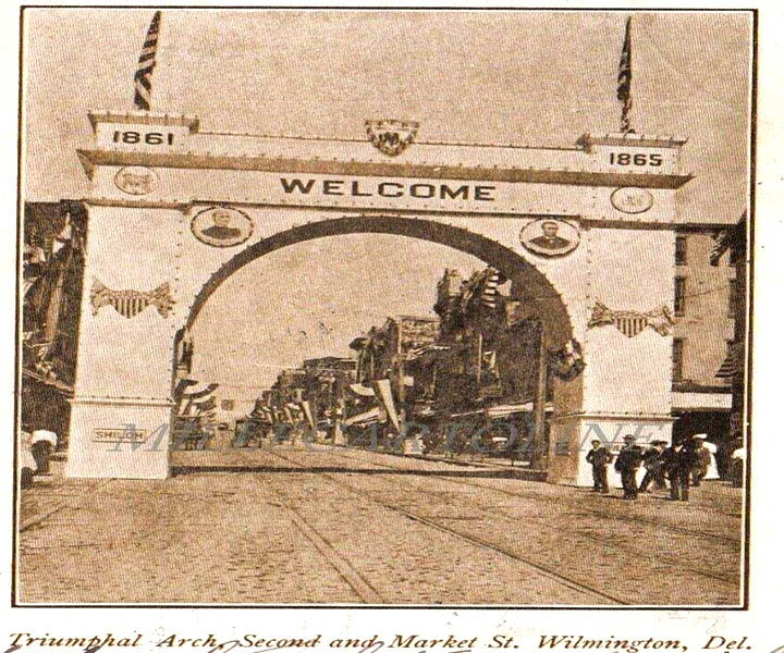 Market Street Veterans-Encampment Arch at Second and Market Streets in Wilmington Delaware 12-16-1905 - C