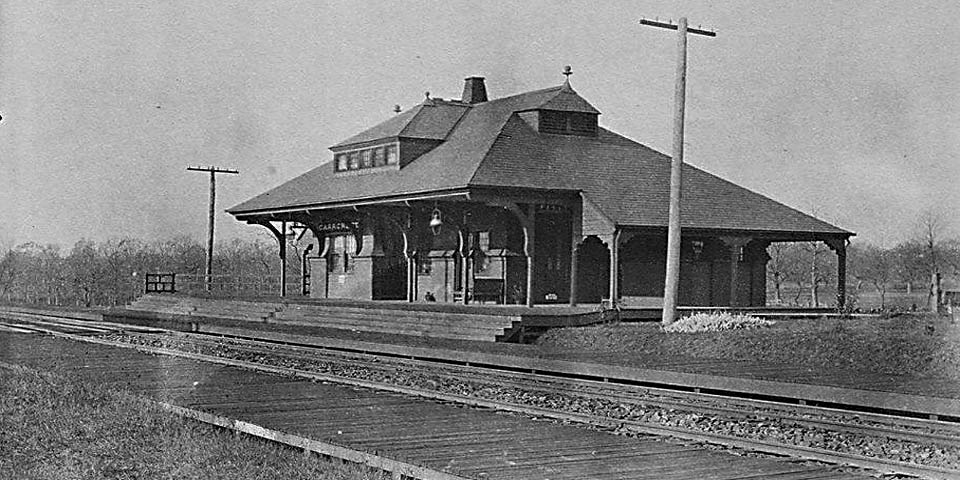 MARSH ROAD CARRCROFT BandO TRAIN STATION IN WILMINGTON DELAWARE March 1891