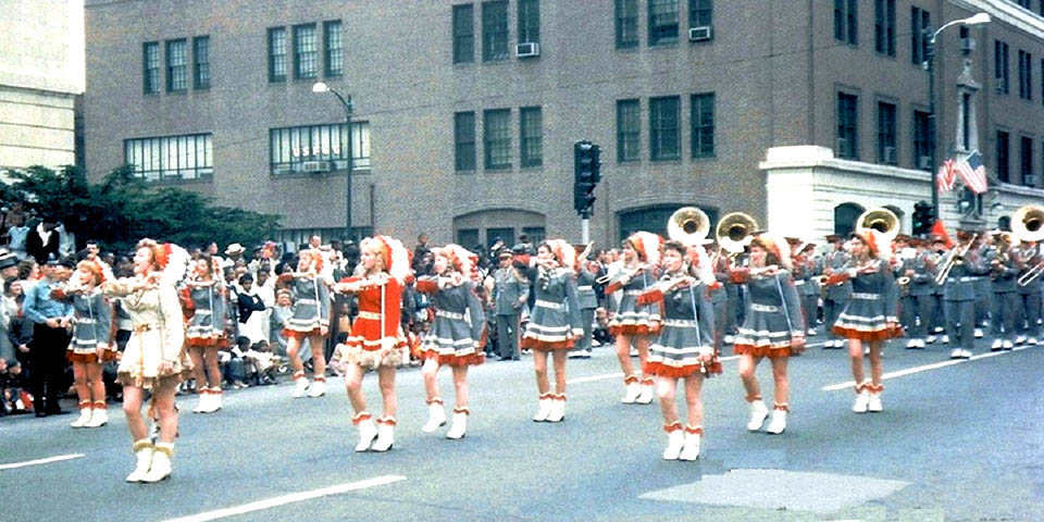 Memorial Day Parade Conrad Marching Band along 10th and King Streets in Wilmington Delaware 1960