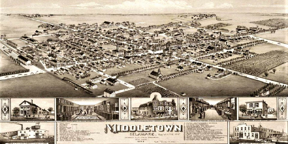 Middletown Delaware map circa 1885