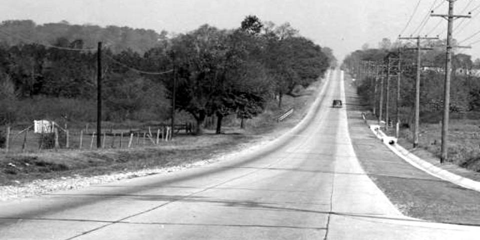 New Castle Avenue at Cherry Lane driving towards Rodgers Corner in Wilmington Delaware 1938