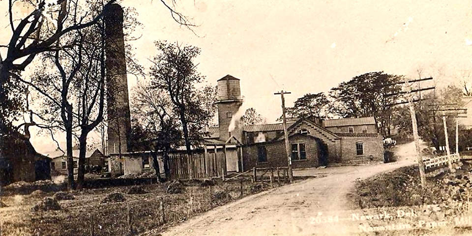 Nonaturn Paper Mill along Paper Mill Road in Newark Delaware 1910