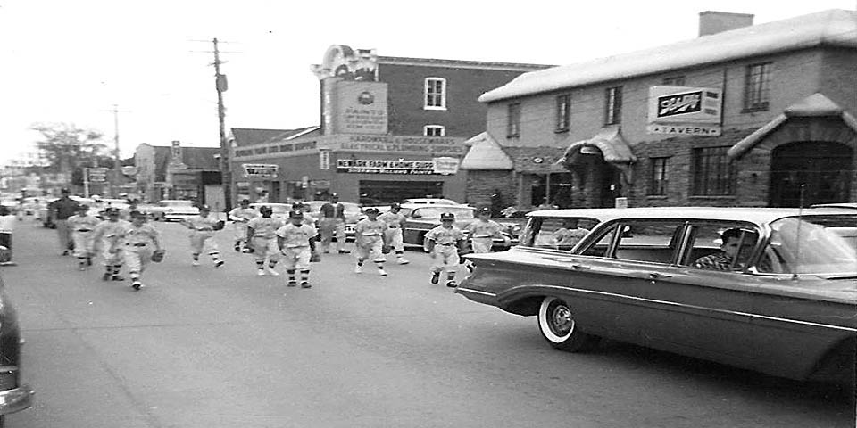 Parade on Main Street in Newark Delaware for the Little League Opening Day spring of 1960