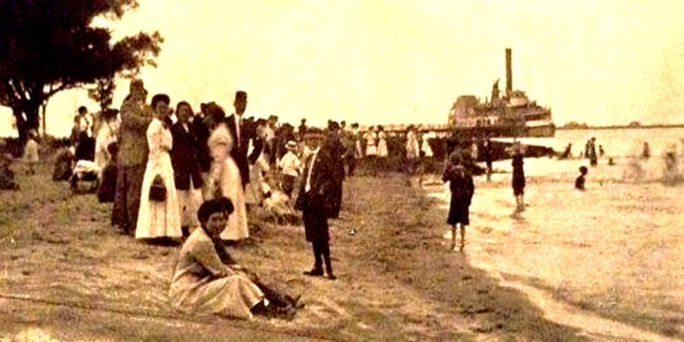 People on Augustine Beach Delaware circa early 1900s - 2