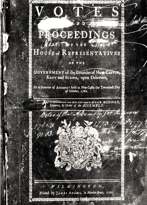 Proceedings of New Castle-Kent-Sussex Delaware House of Representatives on 10-20-1762