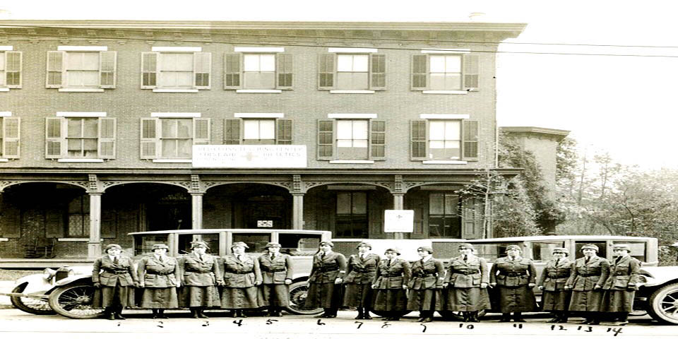 Red Cross Motor Corps Volunteers Red Cross at the Delaware Chapter of the American National Red on 913 Delaware Ave in Wilmington - circa 1918 