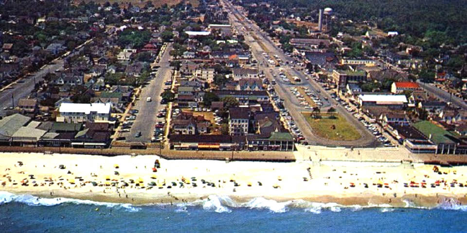 REHOBOTH BEACH DELAWARE AREAL VIEW OF THE AVENUE CIRCA EARLY 1960s - C