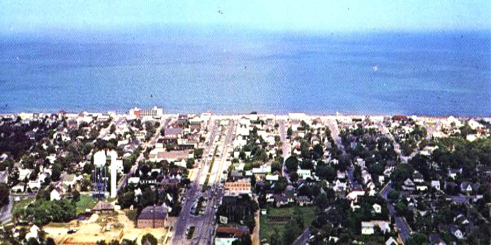 REHOBOTH BEACH DELAWARE AREAL VIEW OF THE AVENUE CIRCA EARLY 1960s