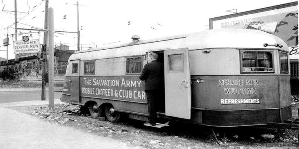 Salvation Army Mobile Servicemen Canteen at Front and Market Streets in Wilmington Delaware during WWII