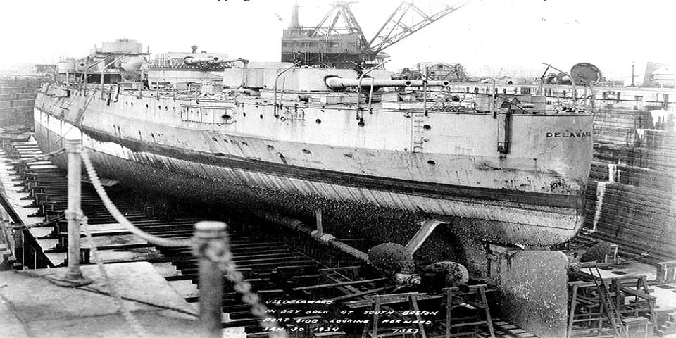 The USS Delaware in 1924 being scrapped - 2