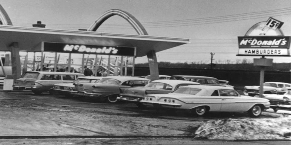 The original McDonalds location on East Main Street in Newark Delaware - early 1960s