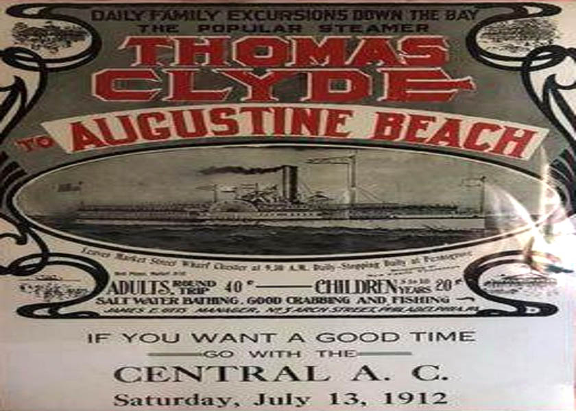Thomas Clyde ship in Augustine Beach Delaware advertisement on 7-13-1912