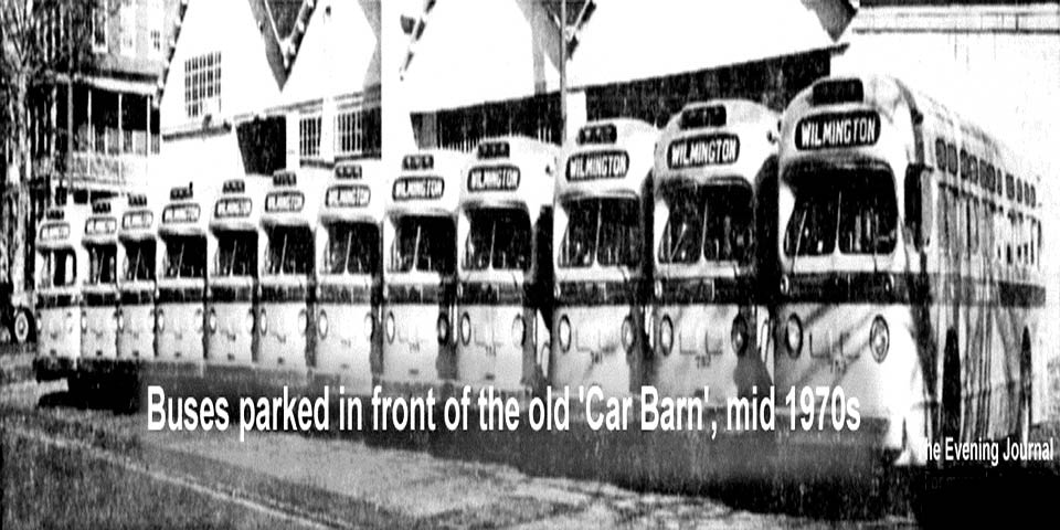 TROLLEY SQUARE BUS BARN IN WILMINGTON DELAWARE - 1950s