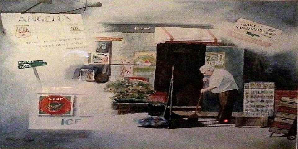 Tony Angelos Grocery Store on Watson Ave and Ogle Ave in Colonial Heights Wilmington delaware -  Painting