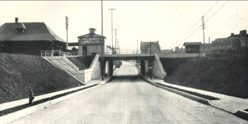 Train Station on James Street Newport Delaware in the 1930s