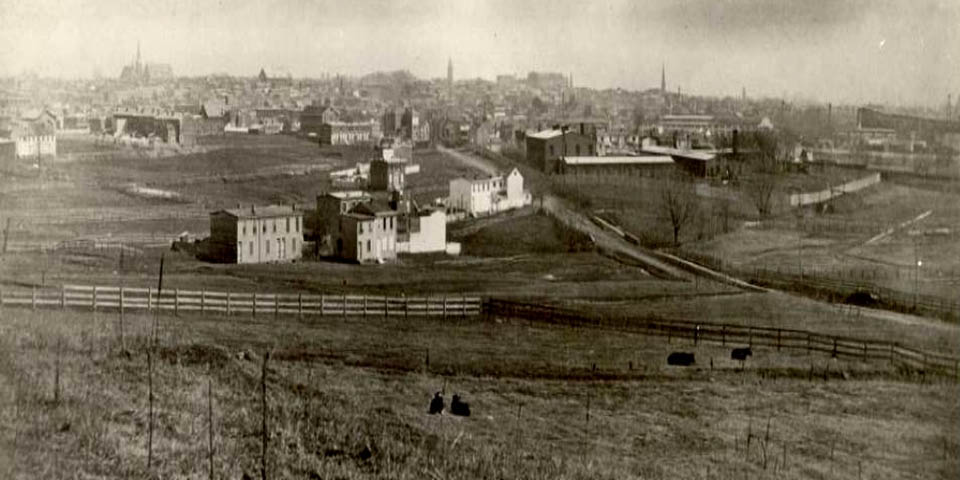View of Wilmington Delaware from Maryland Avenue 1870s