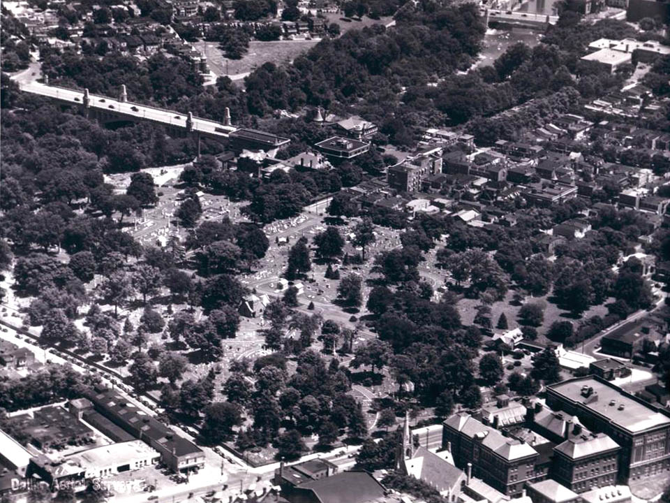 Washington Street Bridge in upper photo and Wilmington High School in lower right in Wilmington Delaware 07-10-1939