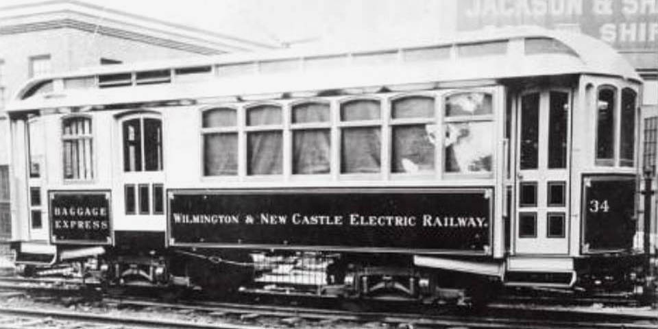 Wilmington and New Castle Electric Railway Trolley in Delaware early 1900s