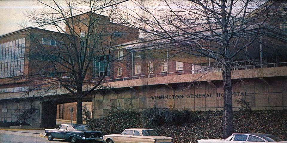 Wilmington General Hospital on South Broom Street in Wilmington Delaware 1964